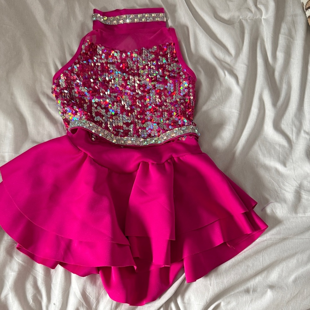Weissman Fuchsia Sequin Halter Dress